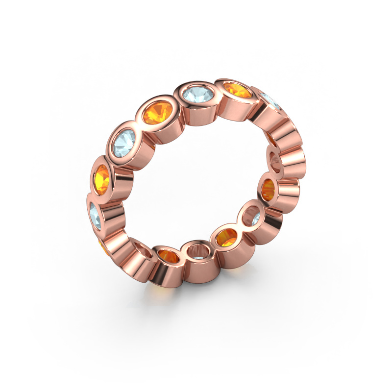 Image of Stackable ring Edwina 3 585 rose gold Aquamarine 3 mm