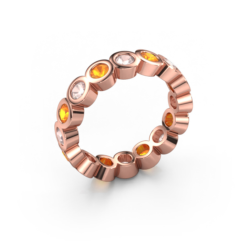 Image of Stackable ring Edwina 3 585 rose gold Morganite champagne 3 mm