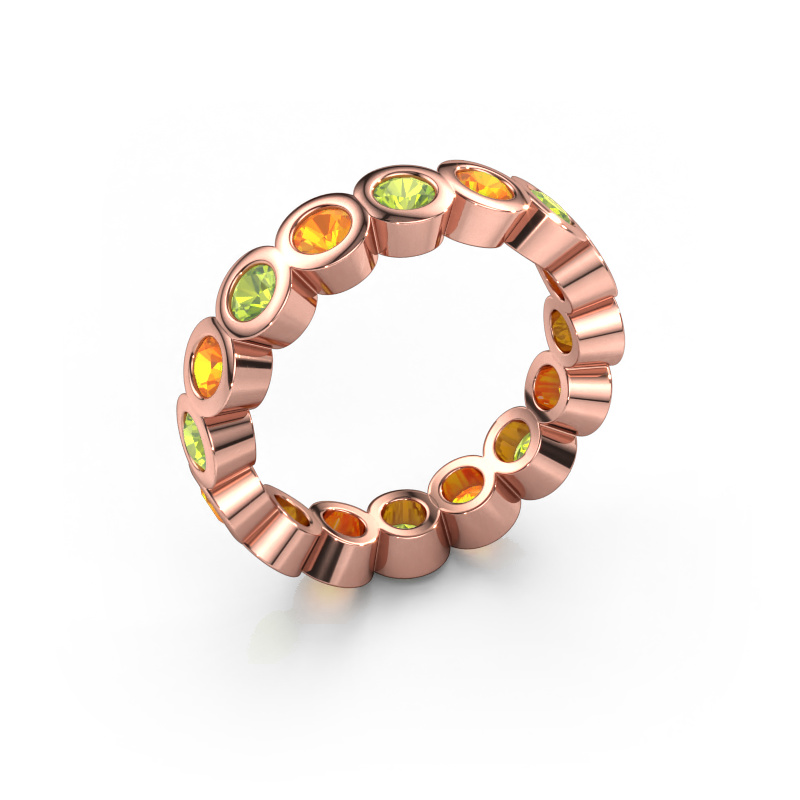 Image of Stackable ring Edwina 3 585 rose gold Peridot 3 mm