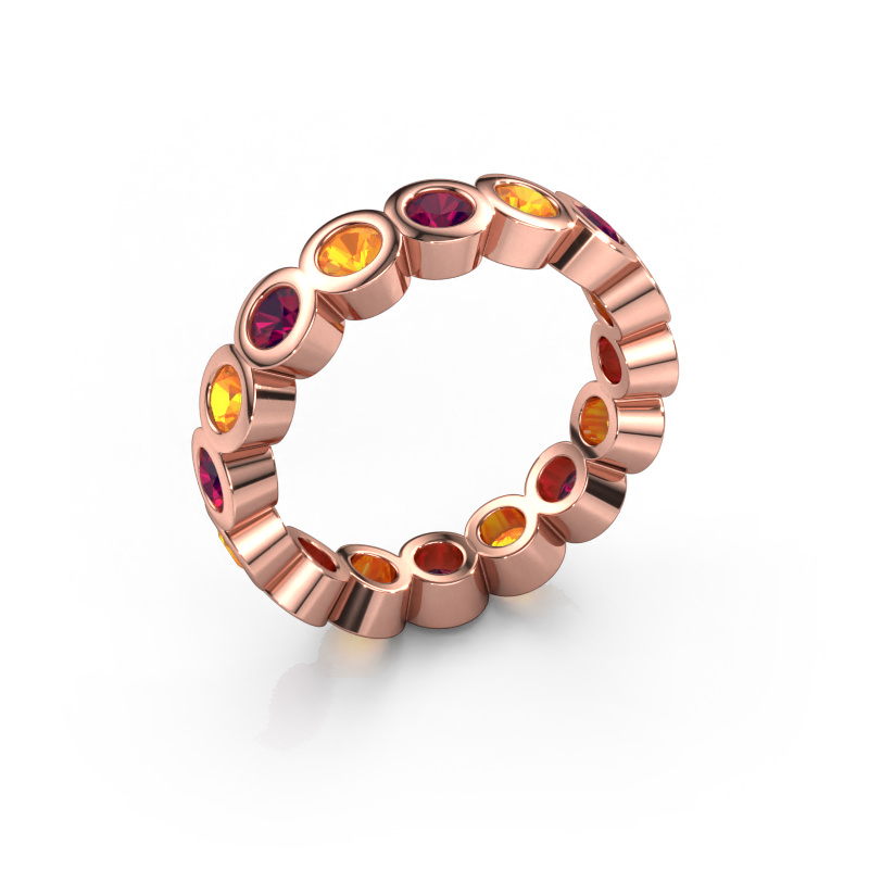 Image of Stackable ring Edwina 3 585 rose gold Rhodolite 3 mm