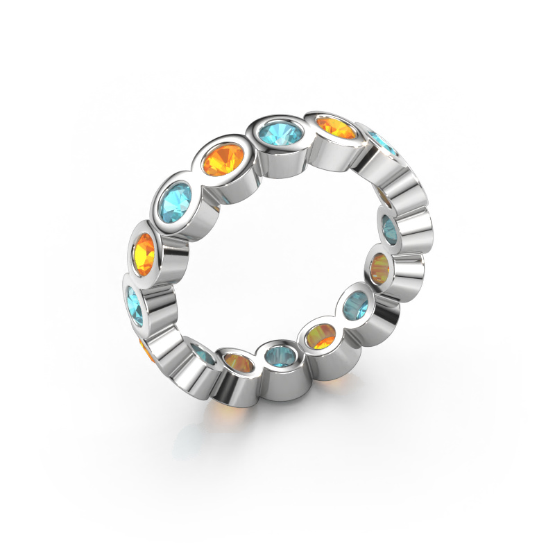 Afbeelding van Aanschuifring Edwina 3 585 witgoud Blauw topaas 3 mm