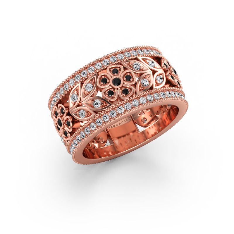 Bild av Ring Elanor 585 roséguld Svart diamant 1.003 crt