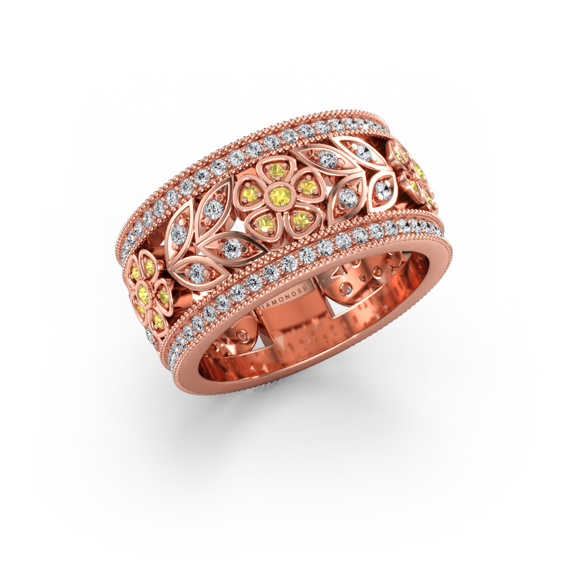 Bild av Ring Elanor 585 roséguld Gul safir 1 mm