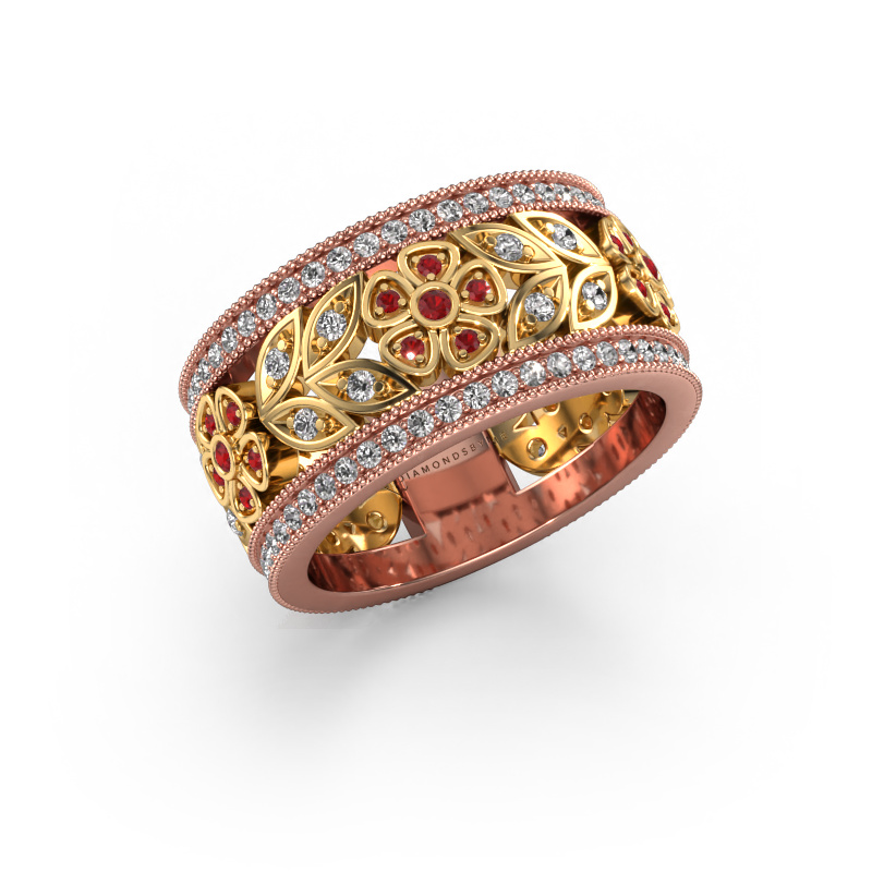 Image of Ring Elanor 585 rose gold Ruby 1 mm