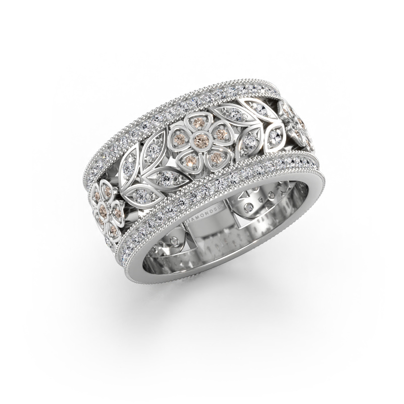 Immagine di Anello Elanor 585 oro bianco Diamante marrone 0.978 crt
