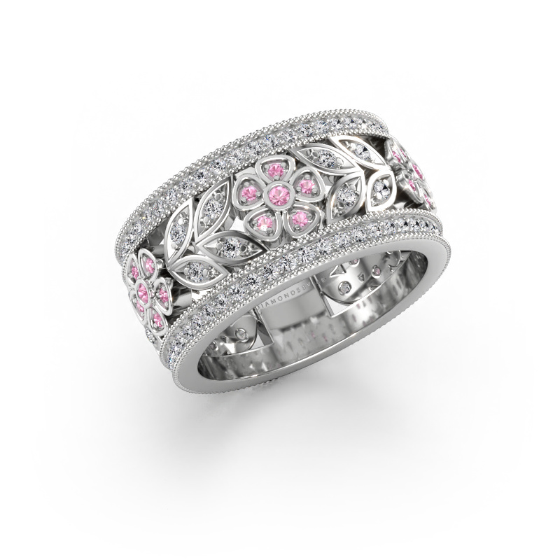 Bild av Ring Elanor 585 vitt guld Rosa safir 1 mm