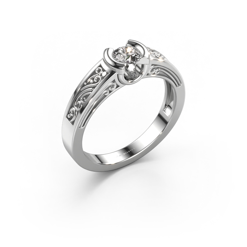Image of Ring Elena 585 white gold Zirconia 4 mm