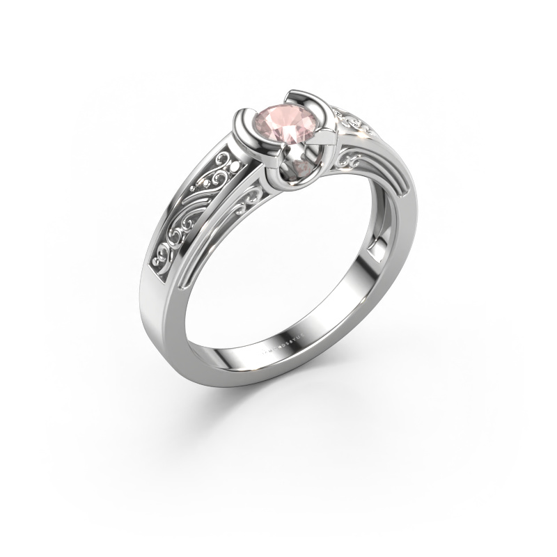 Image of Ring Elena 585 white gold Morganite champagne 4 mm