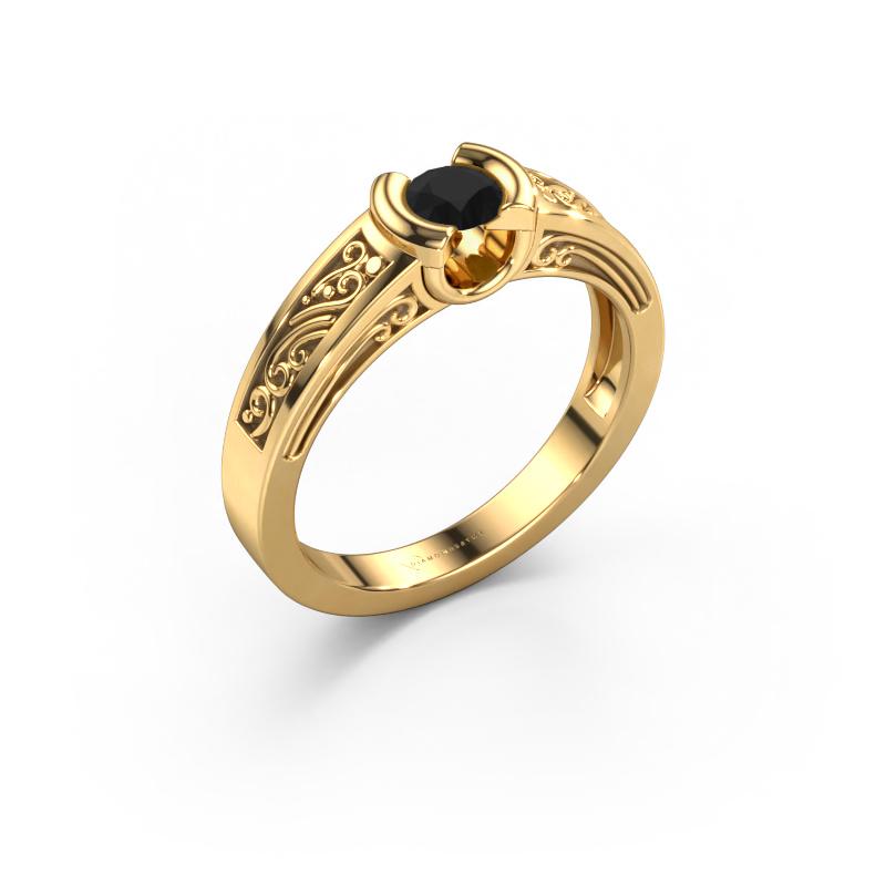 Image of Ring Elena 585 gold Black diamond 0.30 crt
