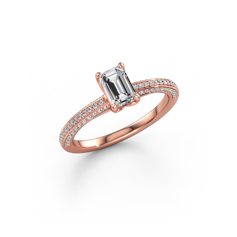 Afbeelding van Verlovingsring Elenore eme 585 rosé goud Lab-grown diamant 0.996 crt