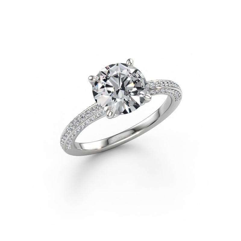 Afbeelding van Verlovingsring Elenore rnd 585 witgoud Lab-grown diamant 2.296 crt