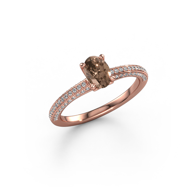 Bild von Verlobungsring Elenore ovl 585 Roségold Braun Diamant 0.896 crt