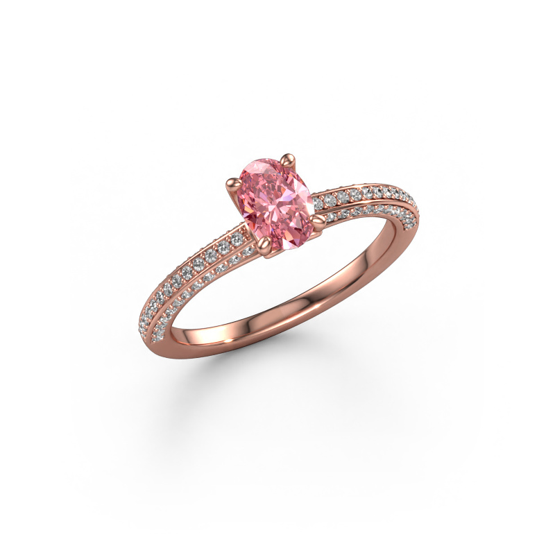 Bild von Verlobungsring Elenore ovl 585 Roségold Rosa Labordiamant 6.5x4.5 mm