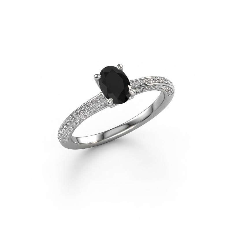 Bild von Verlobungsring Elenore ovl 950 Platin Schwarz Diamant 1.076 crt