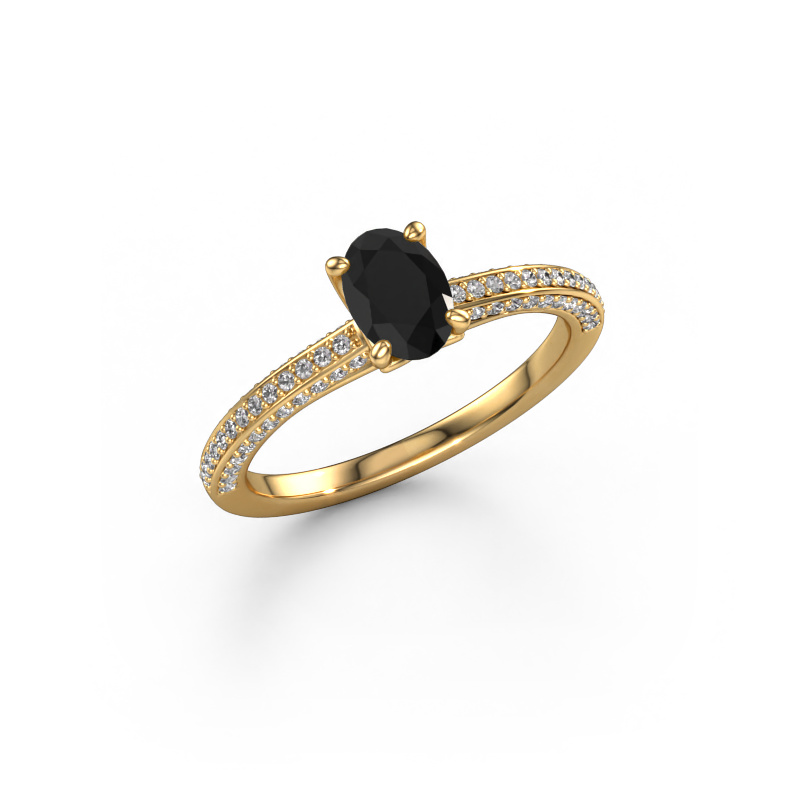 Bild von Verlobungsring Elenore ovl 585 Gold Schwarz Diamant 1.076 crt