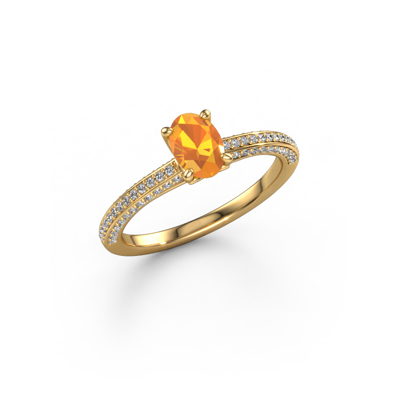 Image de Bague de fiançailles Elenore ovl 585 or jaune Citrine 6.5x4.5 mm