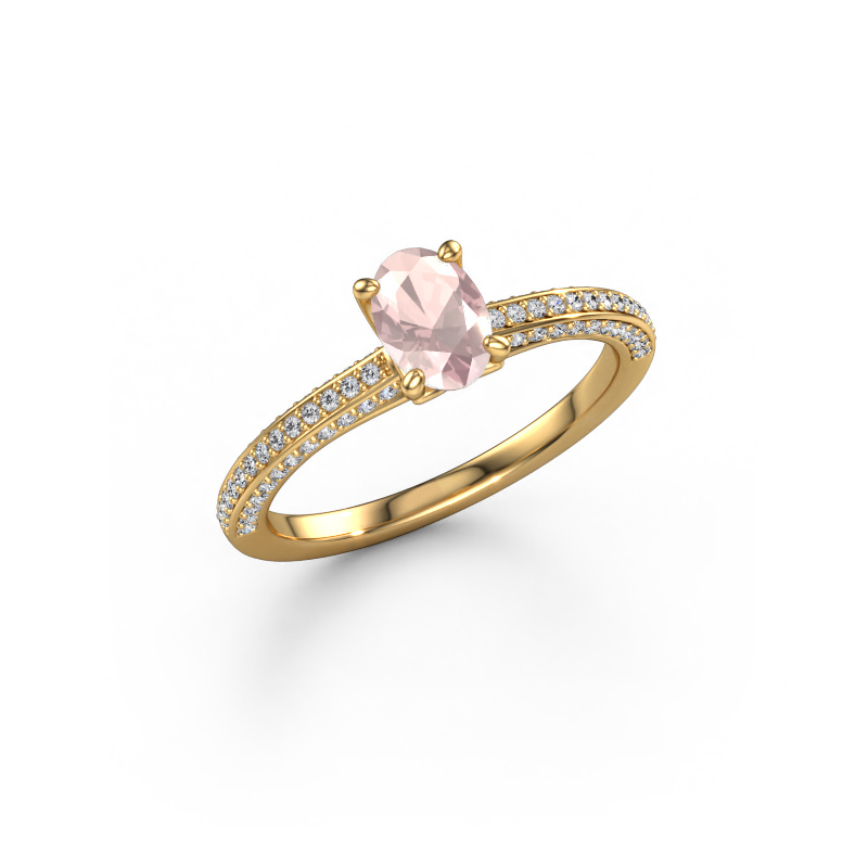 Image of Engagement ring Elenore ovl 585 gold Morganite champagne 6.5x4.5 mm