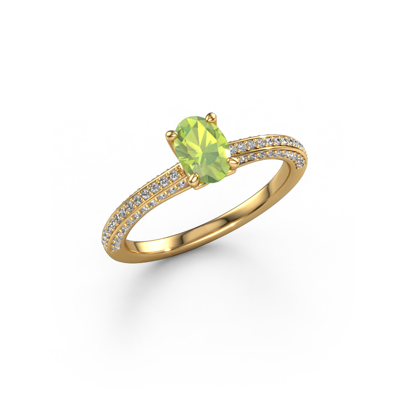 Image de Bague de fiançailles Elenore ovl 585 or jaune Péridot 6.5x4.5 mm