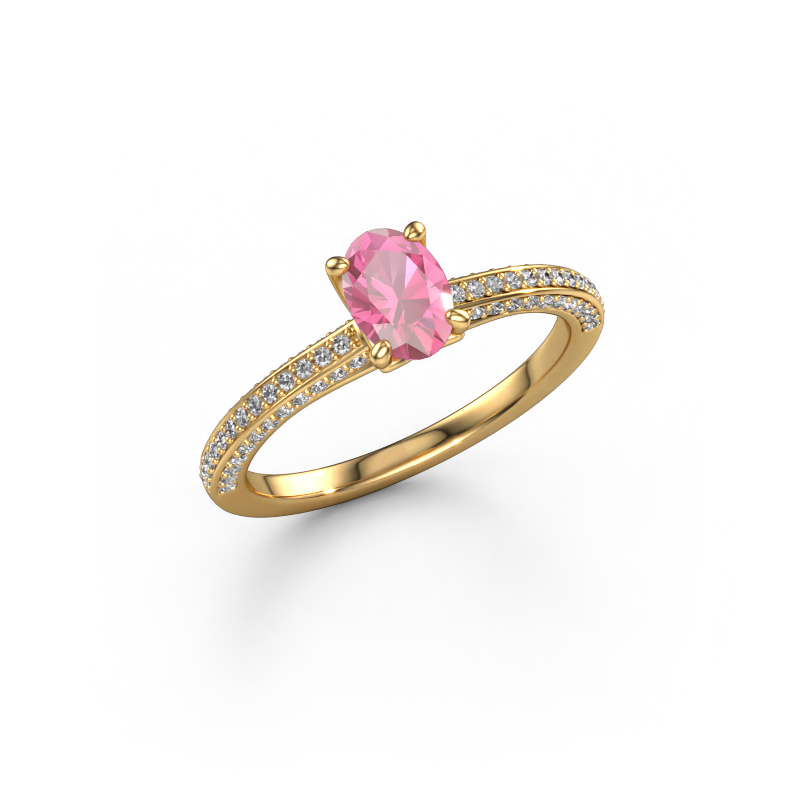 Bild von Verlobungsring Elenore ovl 585 Gold Pink Saphir 6.5x4.5 mm