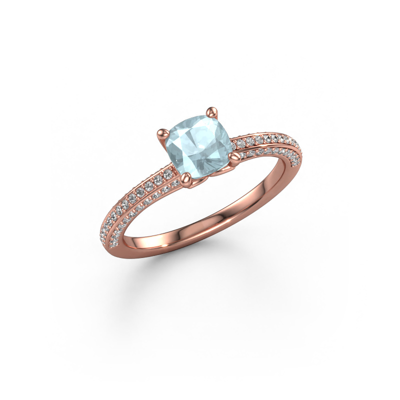 Image of Engagement ring Elenore cus 585 rose gold Aquamarine 5.5 mm