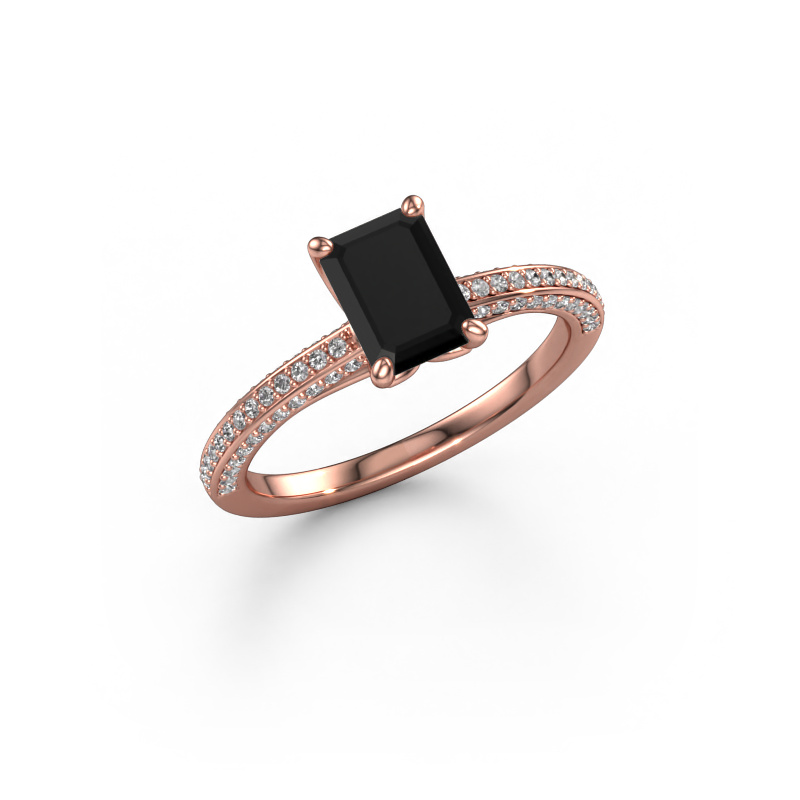 Bild von Verlobungsring Elenore eme 585 Roségold Schwarz Diamant 1.676 crt