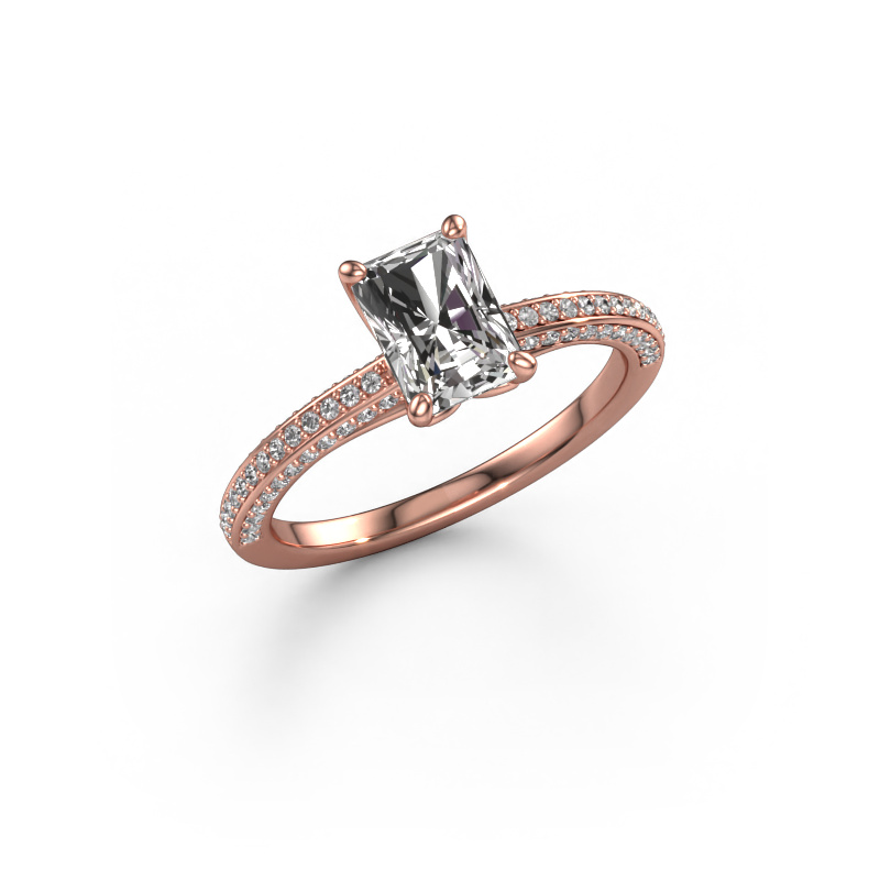Image of Engagement ring Elenore rad 585 rose gold Lab grown diamond 1.296 crt
