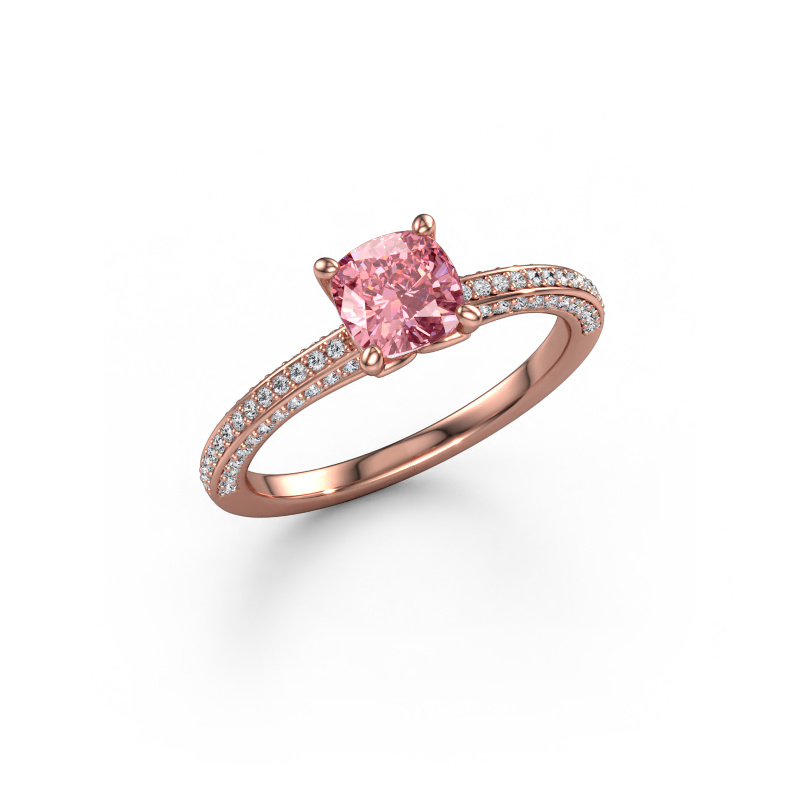Image of Engagement ring Elenore cus 585 rose gold Pink lab grown diamond 5.5 mm