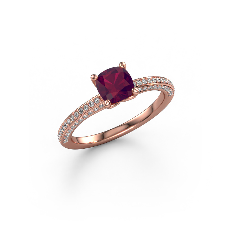 Image de Bague de fiançailles Elenore cus 585 or rose Rhodolite 5.5 mm
