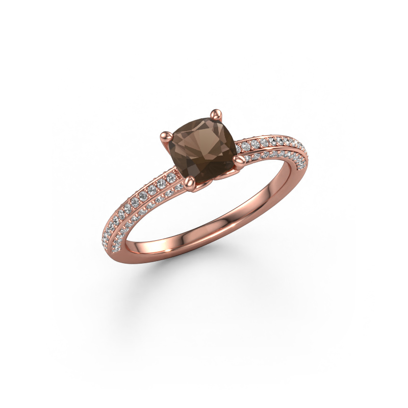 Bild von Verlobungsring Elenore cus 585 Roségold Rauchquarz 5.5 mm