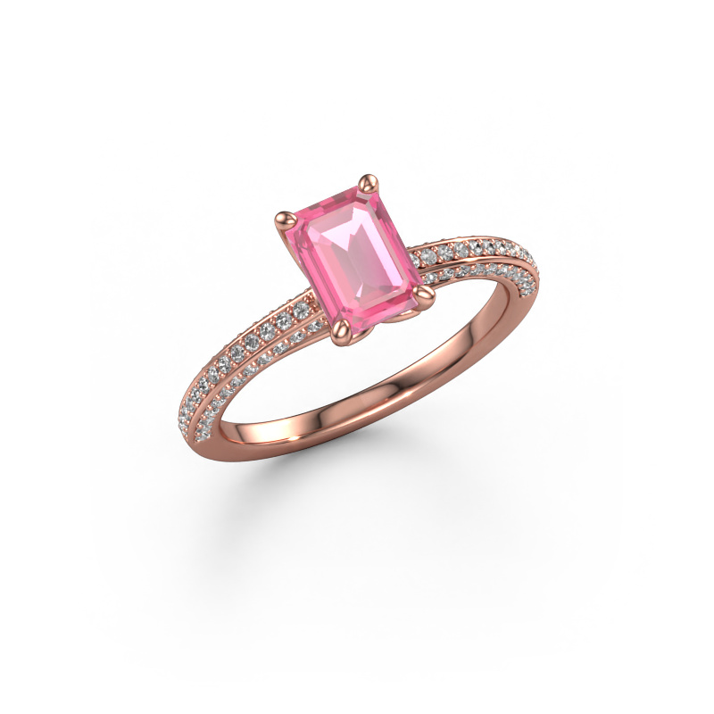 Bild von Verlobungsring Elenore eme 585 Roségold Pink Saphir 7x5 mm