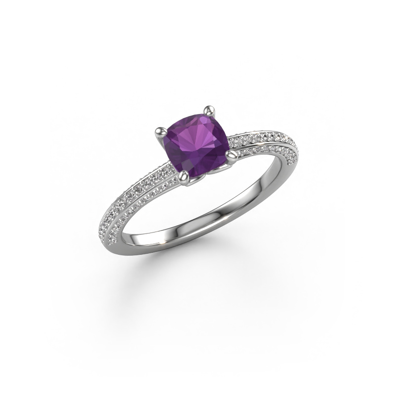 Bild von Verlobungsring Elenore cus 585 Weißgold Amethyst 5.5 mm