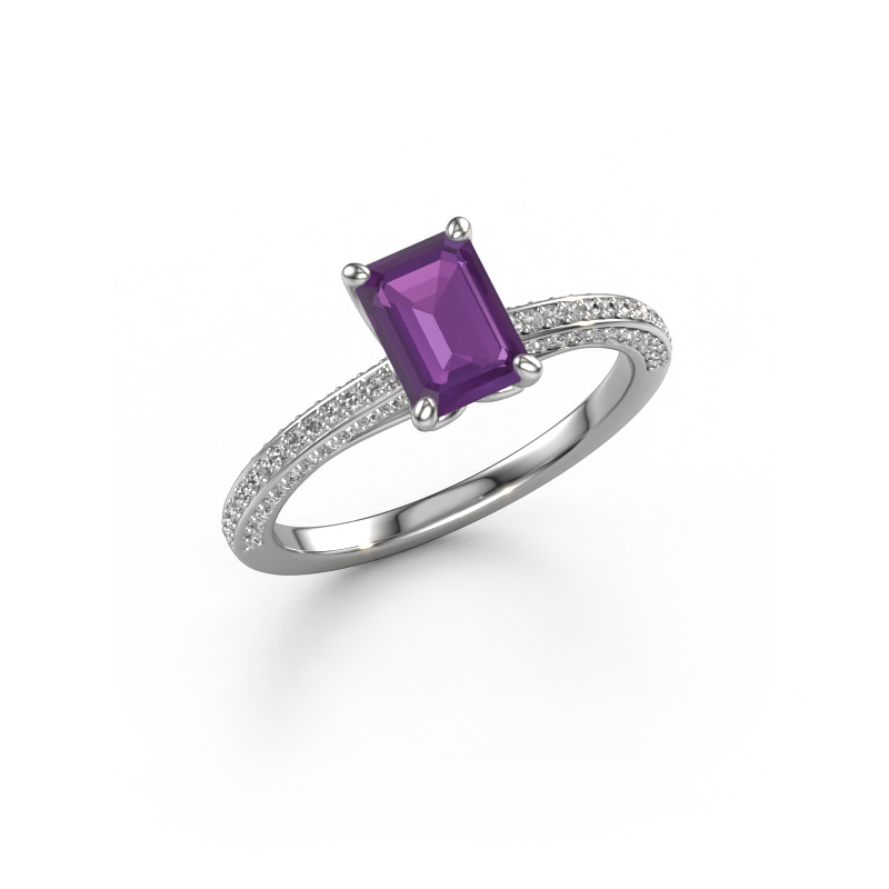 Image of Engagement ring Elenore eme 950 platinum Amethyst 7x5 mm