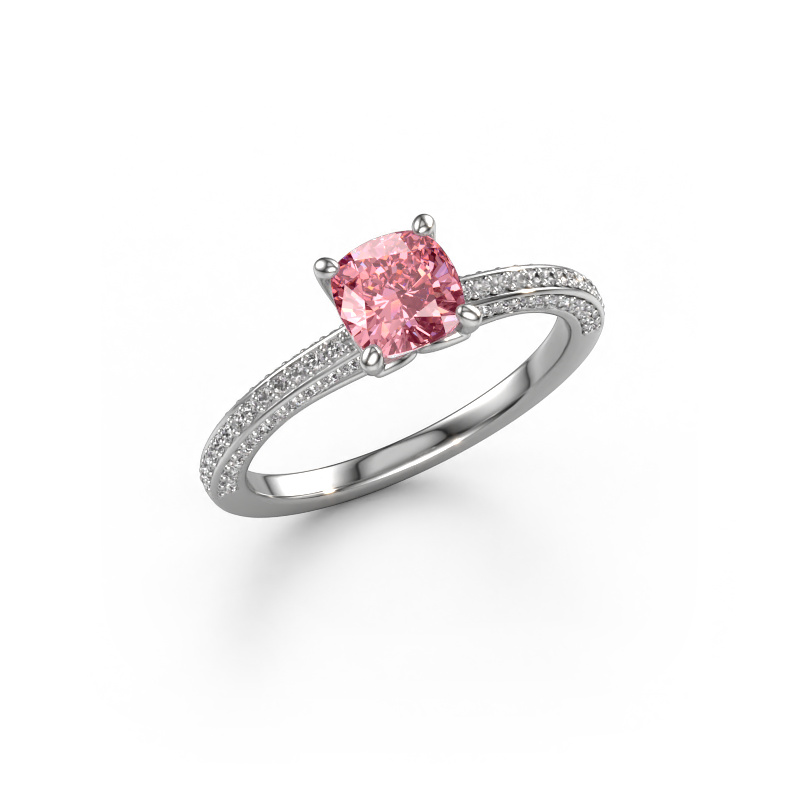 Bild von Verlobungsring Elenore cus 585 Weißgold Rosa Labordiamant 5.5 mm