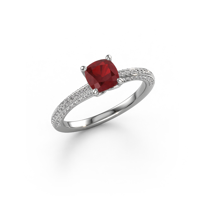 Image of Engagement ring Elenore cus 950 platinum Ruby 5.5 mm