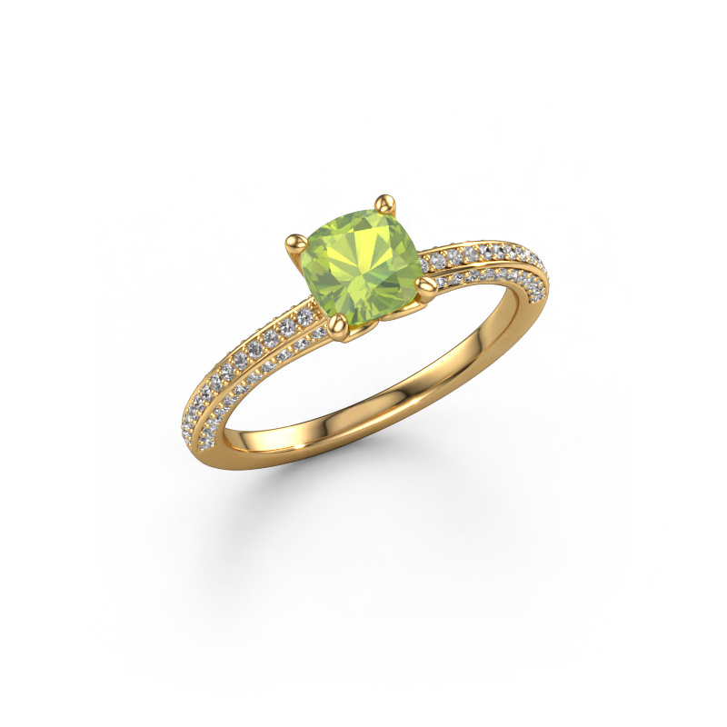 Image of Engagement ring Elenore cus 585 gold Peridot 5.5 mm