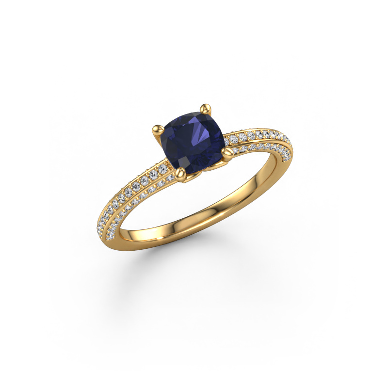 Image of Engagement ring Elenore cus 585 gold Sapphire 5.5 mm