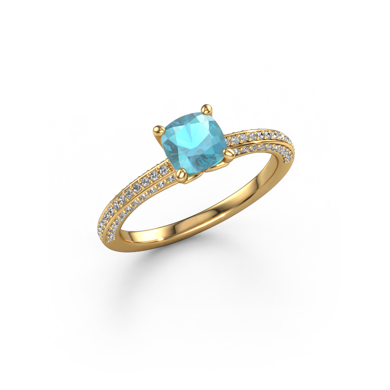 Bild von Verlobungsring Elenore cus 585 Gold Blau Topas 5.5 mm