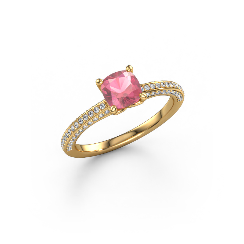 Image of Engagement ring Elenore cus 585 gold Tourmaline pink 5.5 mm