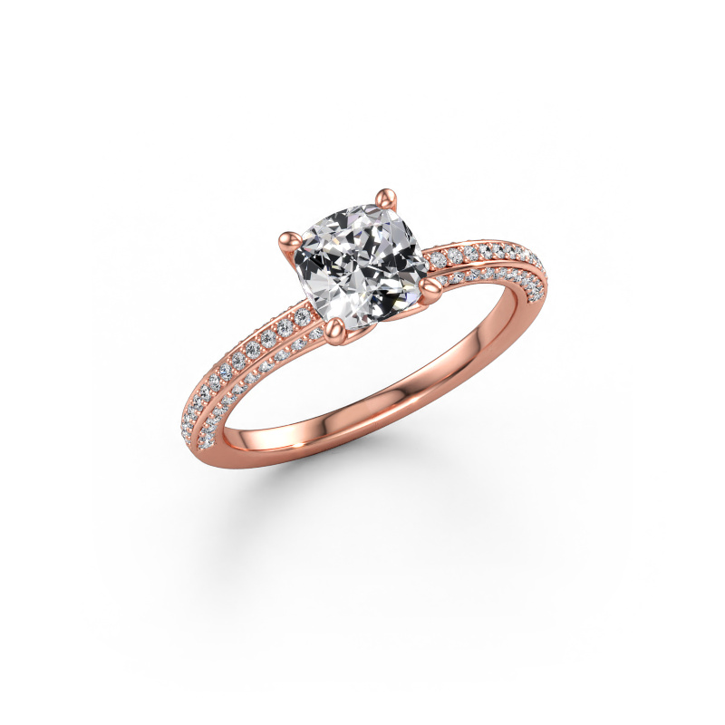 Afbeelding van Verlovingsring Elenore cus 585 rosé goud Diamant 1.596 crt
