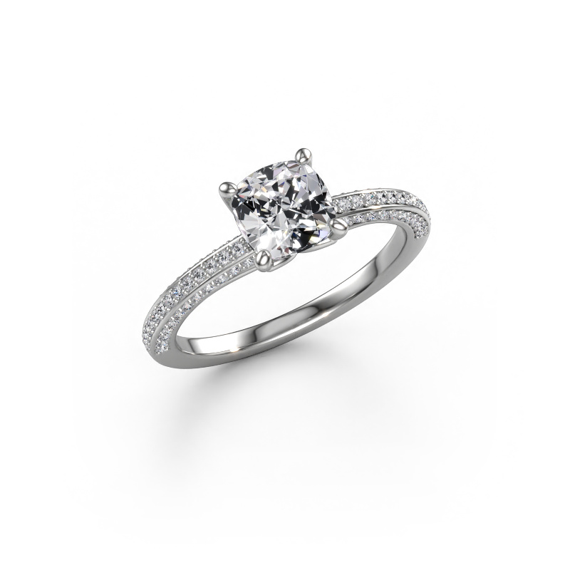Afbeelding van Verlovingsring Elenore cus 585 witgoud Lab-grown diamant 1.596 crt