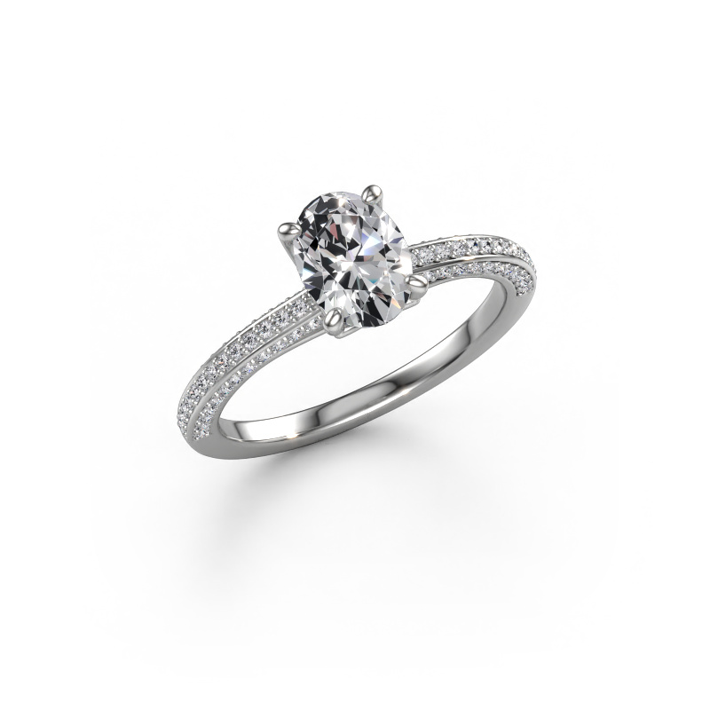 Image de Bague de fiançailles Elenore ovl 585 or blanc Diamant 1.096 crt