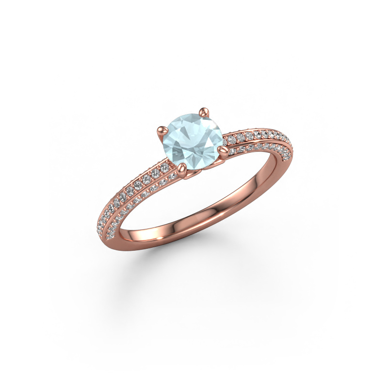 Bild von Verlobungsring Elenore rnd 585 Roségold Aquamarin 5.4 mm
