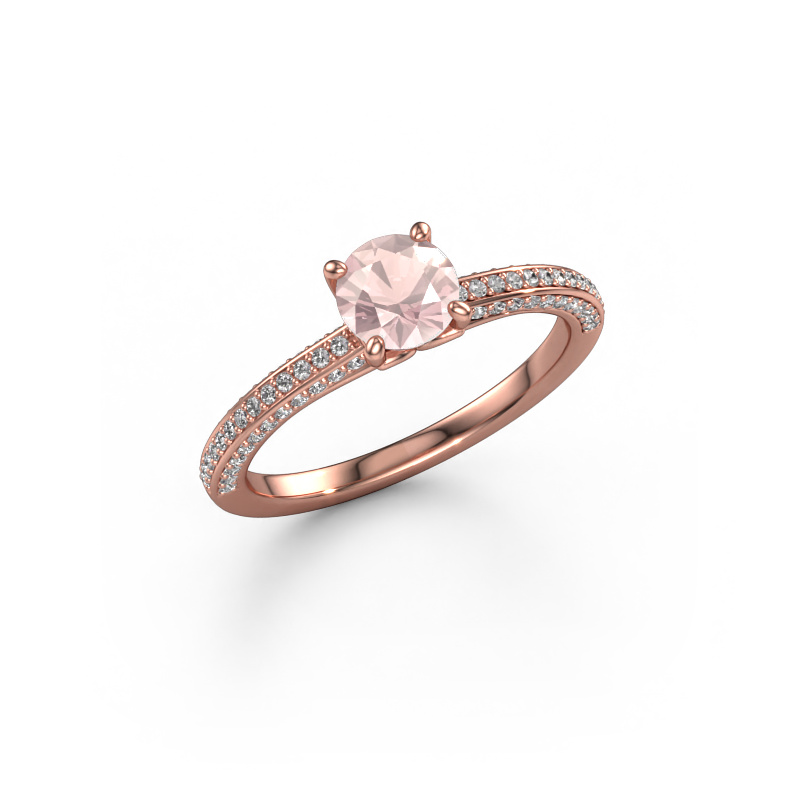Image of Engagement ring Elenore rnd 585 rose gold Morganite champagne 5.4 mm