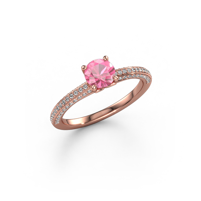 Image of Engagement ring Elenore rnd 585 rose gold Pink sapphire 5.4 mm