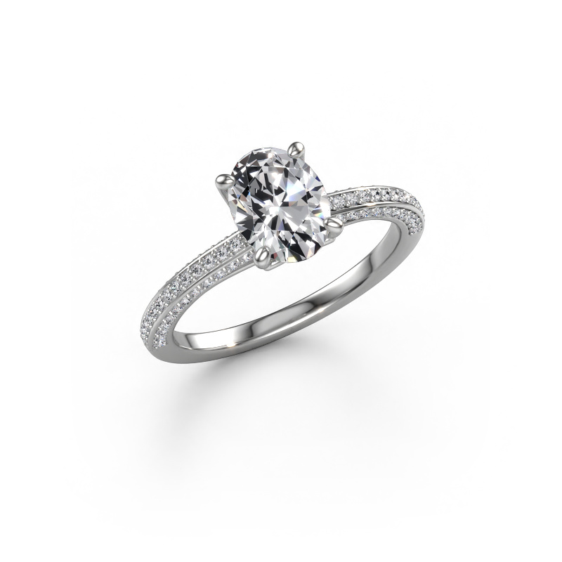 Bild von Verlobungsring Elenore ovl 585 Weißgold Lab-grown Diamant 1.396 crt