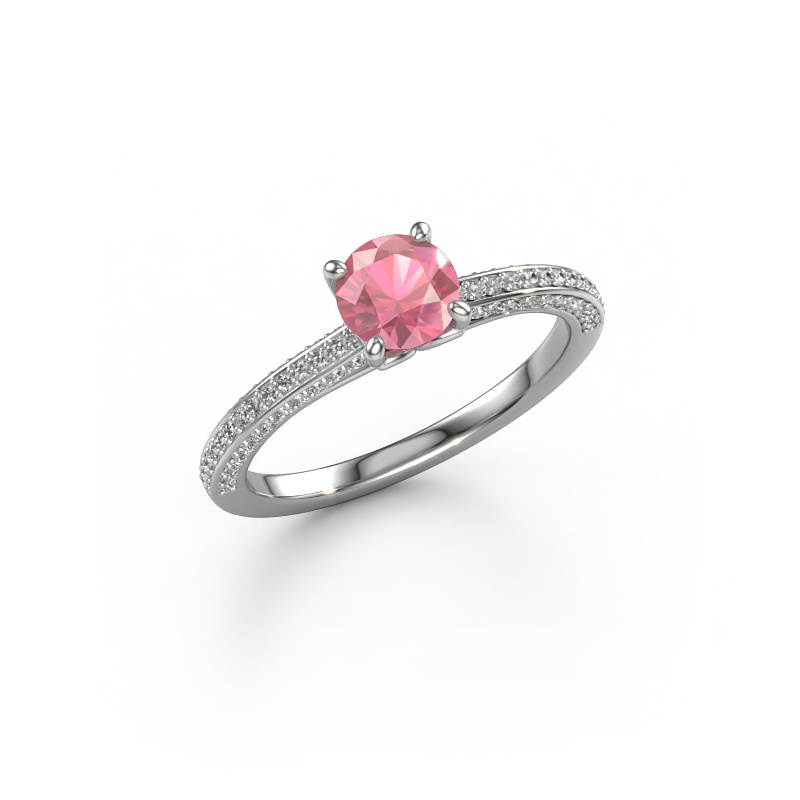 Bild von Verlobungsring Elenore rnd 950 Platin Turmalin rosa 5.4 mm