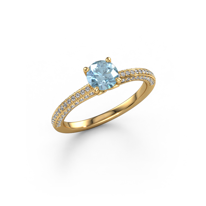 Bild von Verlobungsring Elenore rnd 585 Gold Blauer Labordiamant 5.4 mm