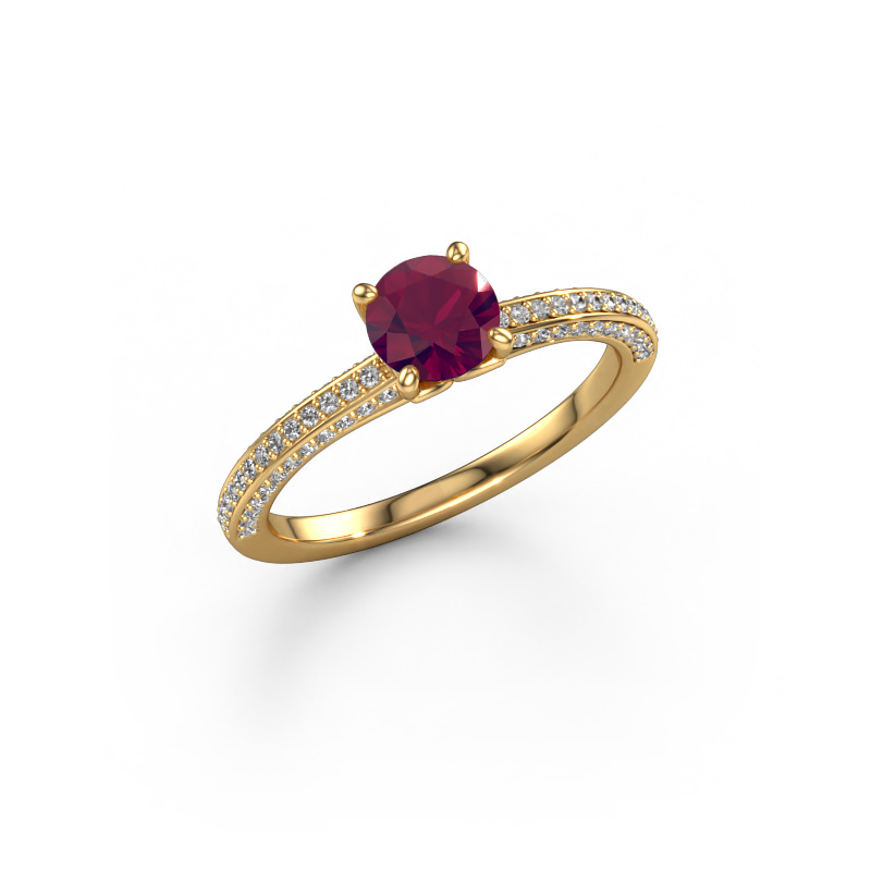 Bild von Verlobungsring Elenore rnd 585 Gold Rhodolit 5.4 mm