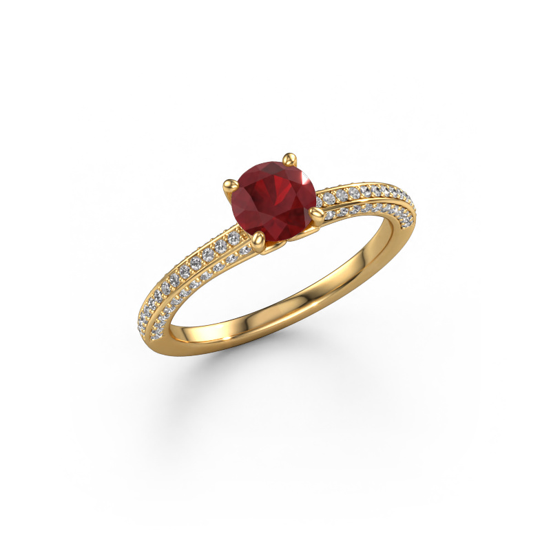 Image of Engagement ring Elenore rnd 585 gold Ruby 5.4 mm