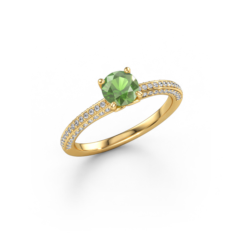 Bild von Verlobungsring Elenore rnd 585 Gold Turmalin grün 5.4 mm